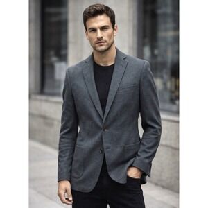 John Varvatos Sports Coat Suit Jacket Two Button Gray SZ 42R